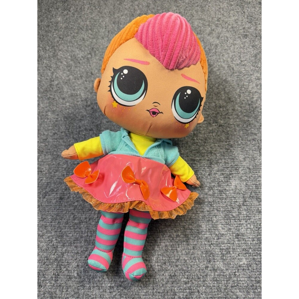 LOL Surprise Doll Plush 16” MGA 2020 Neon QT Pink Orange Hair Soft Doll